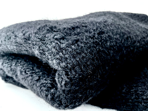 Black boiled wool - , blend