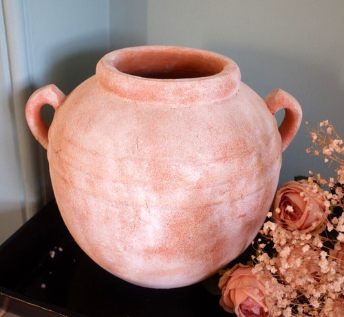 Natural terracotta stone pot - natural,