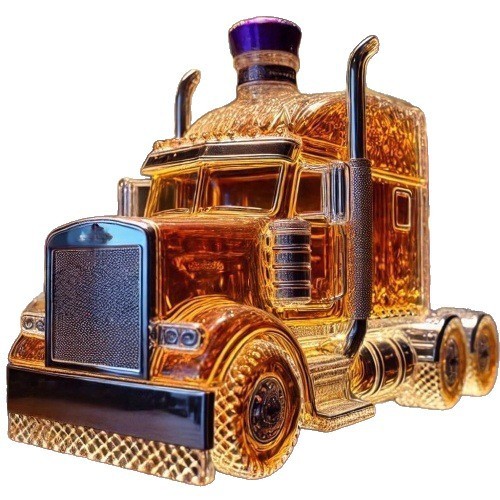 Semi truck shaped - shaped, glass