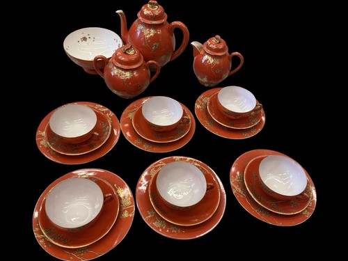 Pcs japanese tea set coral - 22,