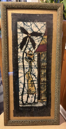 Vintage framed african batik - framed,