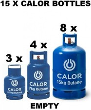 15 X Calor Gas Butane Bottles Empty 8x 15kg 4 x 7kg 3 x 4.5kg £150 for Them All