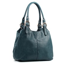 Womens Multiple Pockets Medium Size Plain Handbag with a Long Shoulder Strap