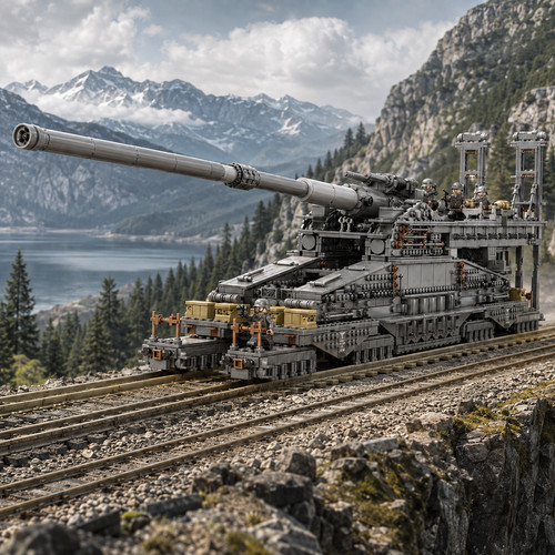Moc dora 80cm railway gun - 80cm,