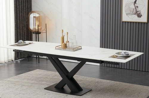 White ceramic extending dining - ceramic,