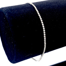 Natural Diamond Tennis Bracelet 18K White Gold 1.08 Ct Diamond UK Hallmarked