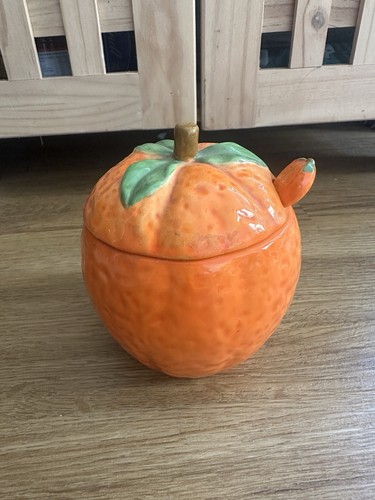Orange sugar bowl - orange,