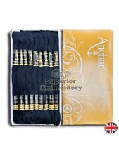 12 Black Anchor Cross Stitch Embroidery Threads Skeins/Floss 100% Cotton thread