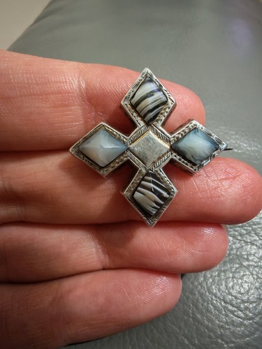 Antique silver scottish agate - antique,