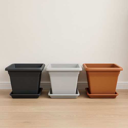 Large 40cm square plant pots - 40cm,