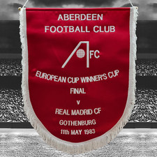 Aberdeen v Real Madrid 1983 European Cup Winners Cup Final Embroidered Pennant