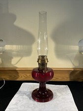 Ruby Red Beehive Aladdin Oil Lamp 1937-38, NuType Model B Burner Complete READ