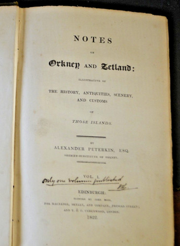 Notes orkney and - notes, on