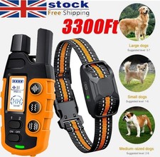 3300Ft Electric Dog Training Collar Remote Control Waterproof Pet Behaviour UK