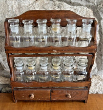 Vintage Wooden Spice Rack -