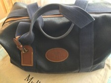 Mulberry Blue SCOTCHGRAIN Clipper Holdall Weekend Bag SHOULDER STRAP RRP £995