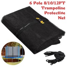 8/10/12FT Trampoline Protective Net Protection Guard Net for 6 Poles Trampoline