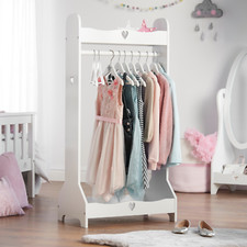 Haus Projekt Girls CLOTHES RAIL Fancy Dressing Up Kids Wardrobe Rack White Wood 