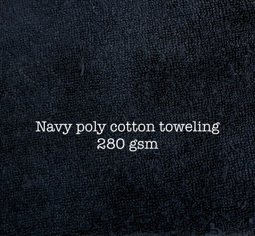 Cotton terry towelling navy - navy, 2