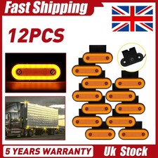 12pcs LED Side Marker Lights 12V Orange Amber Indicator Truck Lorry Trailer Bus