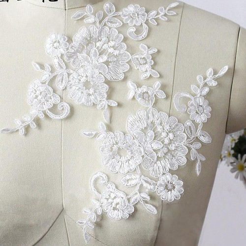 Ivory bridal lace applique - lace,
