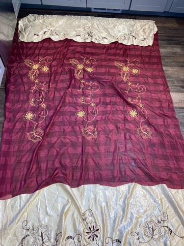 Long maroon gold embroidery - long, w/gold