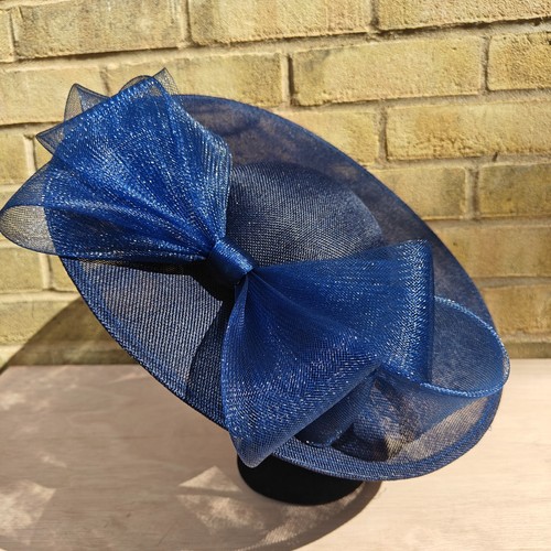 Navy blue large fascinator - blue,