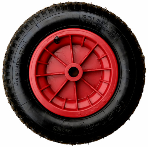 Red pneumatic wheelbarrow - wheelbarrow, /