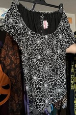 Pinup Girl Clothing spiderweb cotton Peasant Top Size 18-22