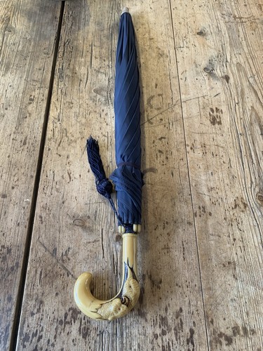 Vintage navy umbrella - vintage,