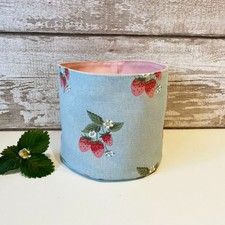 Handmade Storage Bread Fabric Basket / Plant Pot / Sophie Allport Strawberries