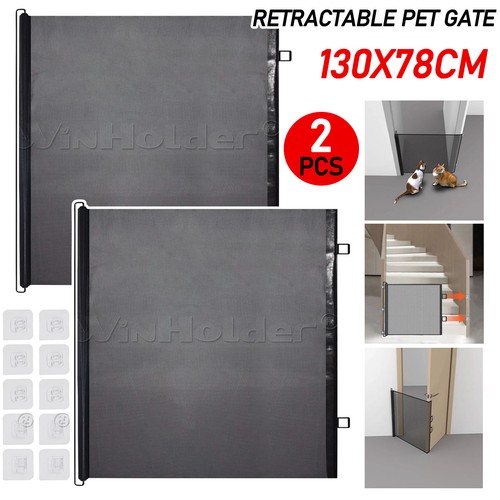 2pcs retractable pet dog gate - retractable,