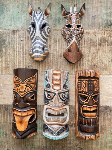 Bnwt hand carved mask tribal - mask,