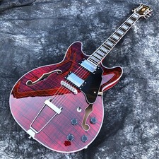 Grote Red Flame Maple 335 Electric Guitar Semi Hollow Body Archtop Jazz Guitar