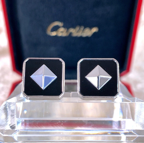 Cartier cufflinks rare - cufflinks, black