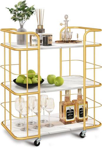 Gold drinks trolley - drinks, trolley,