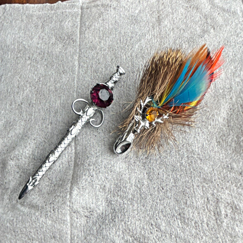 Mizpah feather plume - plume, brooch