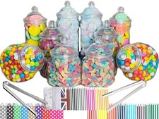 10 Plastic Sweet Jars 5 styles