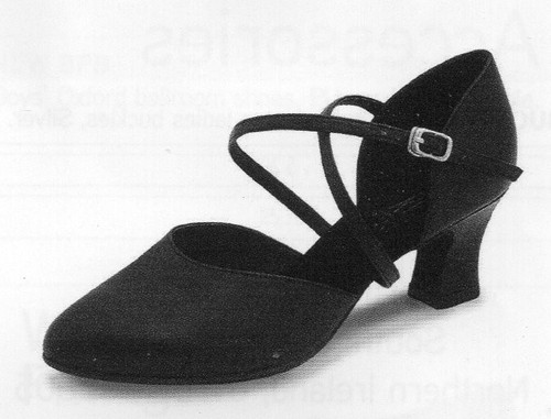 Ladies black leather ballroom - black,