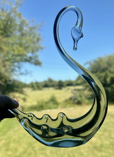 1960s whitefriars glass swan - glass,