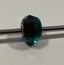 Trollbeads Dark Turquoise Prism Glass Bead. Pre Owned Excellent Condition