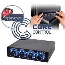 3.5" PC HDD CPU 4 Channel Fan Speed Controller Control Led Cooling Front Panel