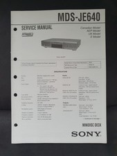 SONY MDS-JE640  Service Manual