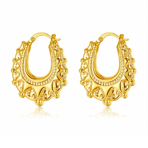 9ct gold gypsy style - gold, creole