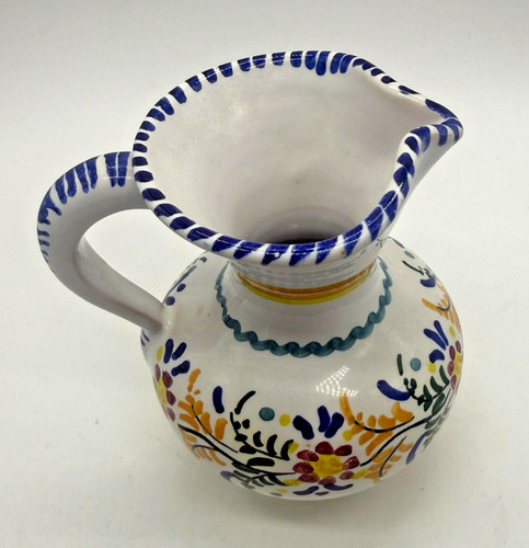 Spanish pottery floral pitcher - pottery,