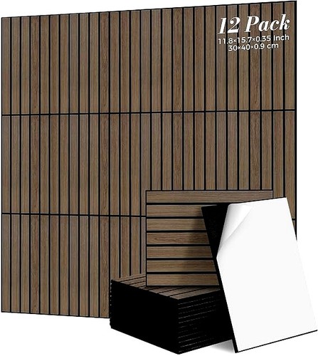 Walnut acoustic wall - acoustic, panels