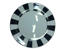 28cm Set of Black and White Stripy Dinner Plates Qty. 2 or 4 - Slight Seconds