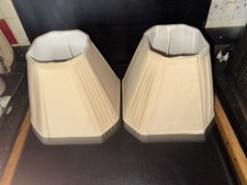 Pair Vintage Beige Linen Light