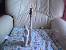 Lladro NAO Table Lamp Of A Young Girl Holding A Candlestick,36 cms NO SHADE.