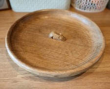 ROBERT MOUSEMAN THOMPSON OAK FRUIT BOWL WITH SIGNATURE MOUSE Great Condition